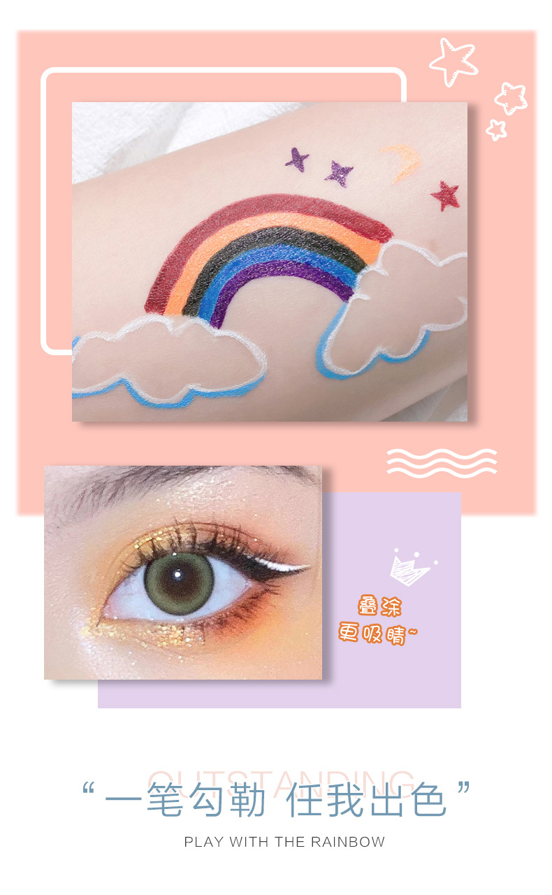 NOVO Makeup Colored eyeliner pen for beginners, extremely fine, waterproof, non-smudging, long-lasting eyeliner liquid pen with soft bristles pic 4