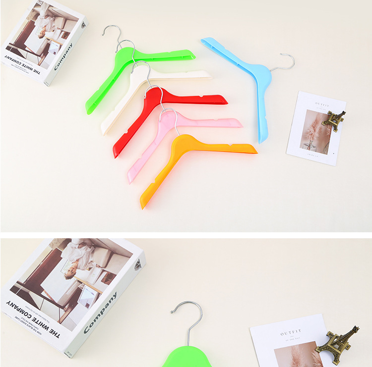 厂家直销塑料儿童衣架童装小孩宝宝白色塑料挂衣架子服装店用衣挂详情9