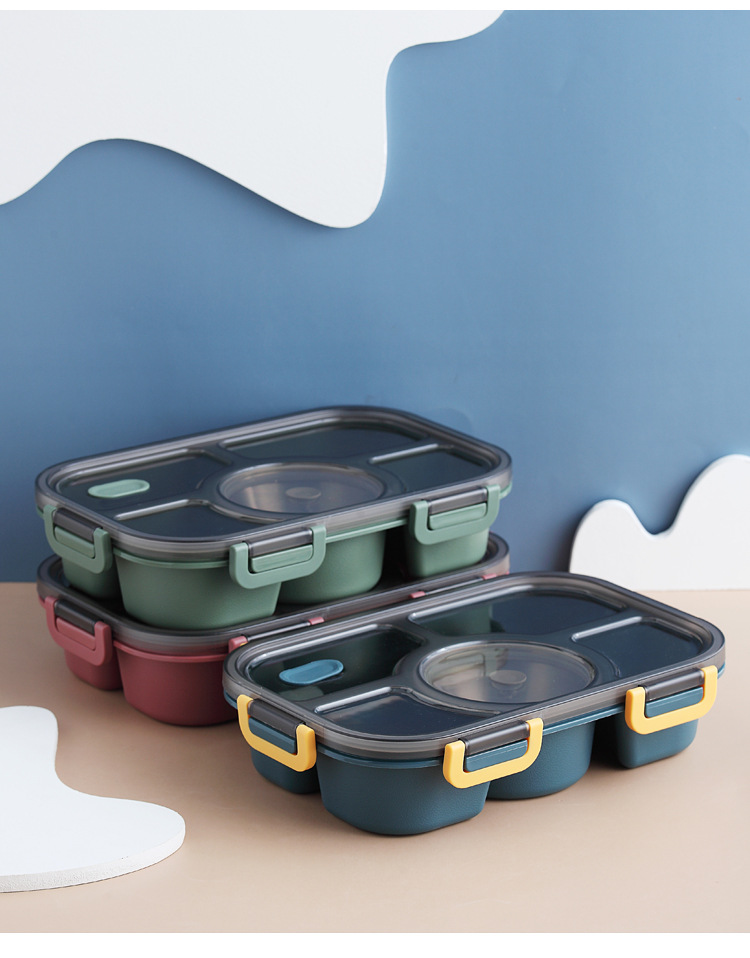 跨境饭盒可进微波炉餐具分格盘大容量上班族餐盒 密封防漏ins餐盘详情16