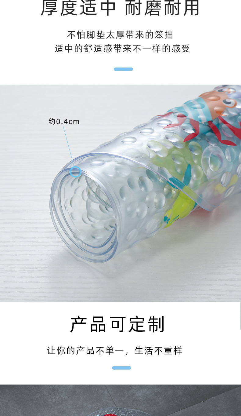 浴室儿童PVC可爱覆膜垫，浴室脚垫。动漫卡通垫详情6