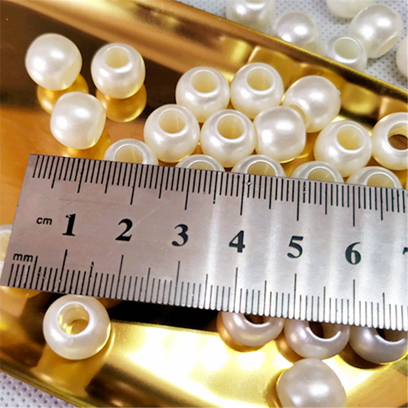 Large-hole pearls, loose beads, round beads, thick ropes, thick-hole tube heads, jewelry, clothing accessories, hand-strung beads, DIY pic 5