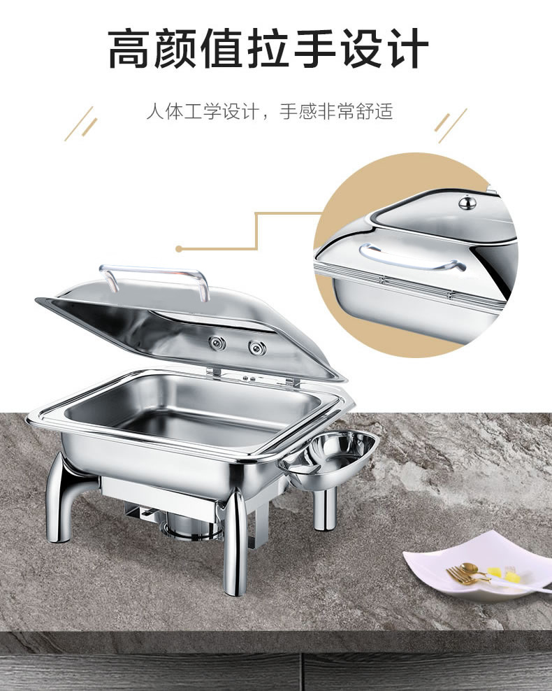 可视正方形机械缓冲液压玻璃盖布菲餐炉自助餐液压升降详情14