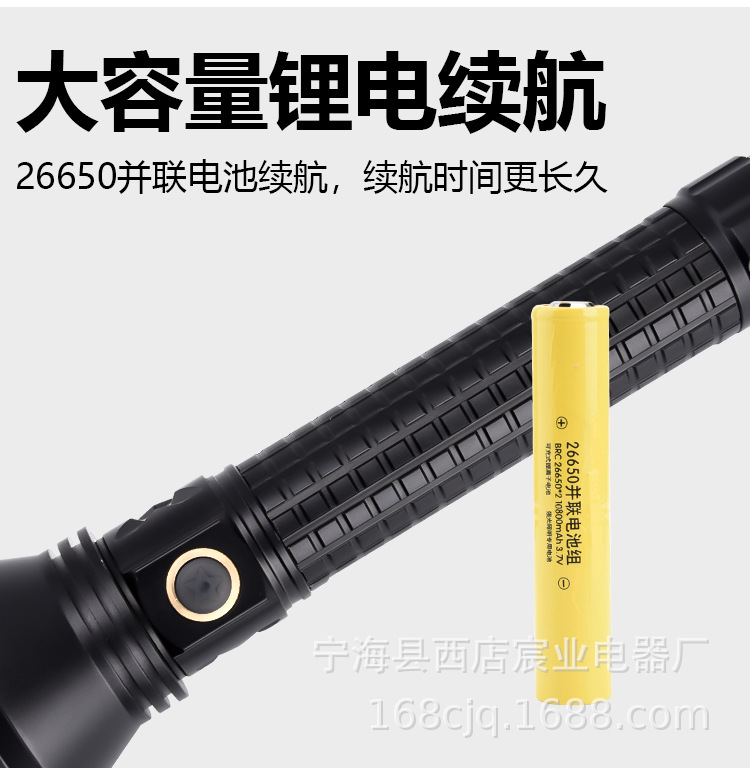 Cross-border new t40 powerful flashlight usb charging outdoor led cycling wild fishing patrol 26650 flashlight pic 8