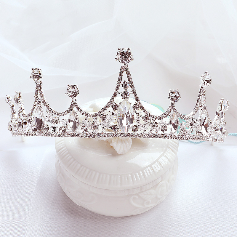 Nuevo estilo venta directa de fábrica tiara para niños tiara para niñas aros de pelo de cristal espectáculo de cumpleaños para niños accesorios de boda pic 7