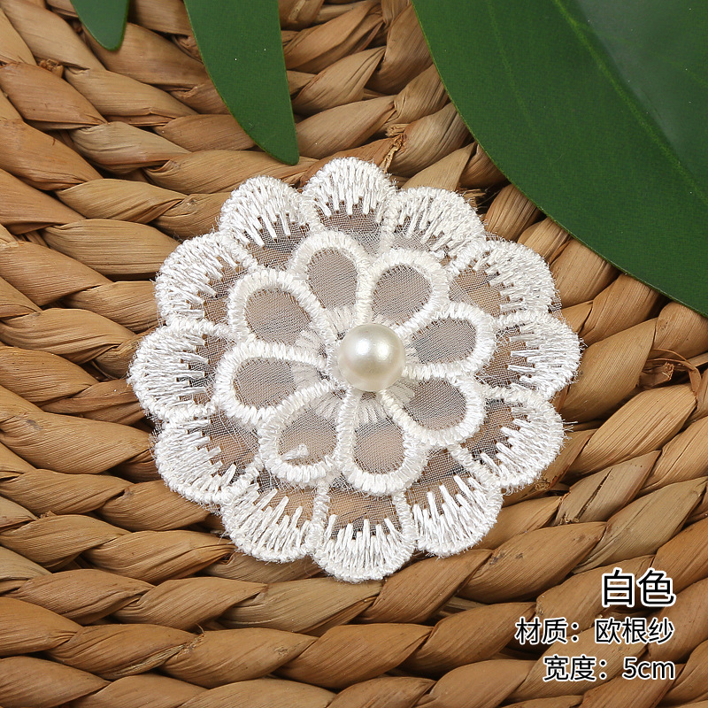 New six-color beaded organza flower triumphal bird two-layer organza lace clothing accessories factory direct sales pic 10