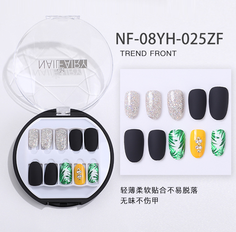 Customized new acrylic box wearable nails, finished nail plates, packaging logo, customized nail art plates, fake nails pic 13