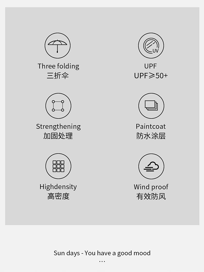 大量批发日系三折叠雨伞女防晒遮阳伞大号双人晴雨两用伞定制广告详情2