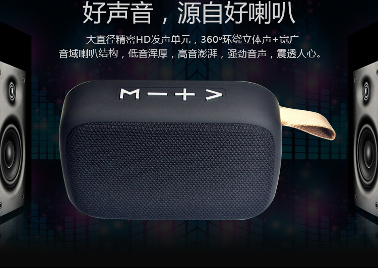 Wholesale of cross-border wireless mini card-inserting Bluetooth speaker lanyard, outdoor portable USB flash drive, Bluetooth small speaker gifts pic 3