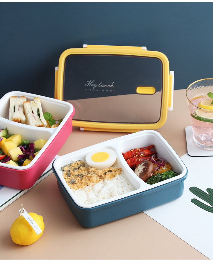 Nordic ins bento box, Morandi color compartments lunch box, microwave oven fitness, office, student lunch box, lunch box pic 15