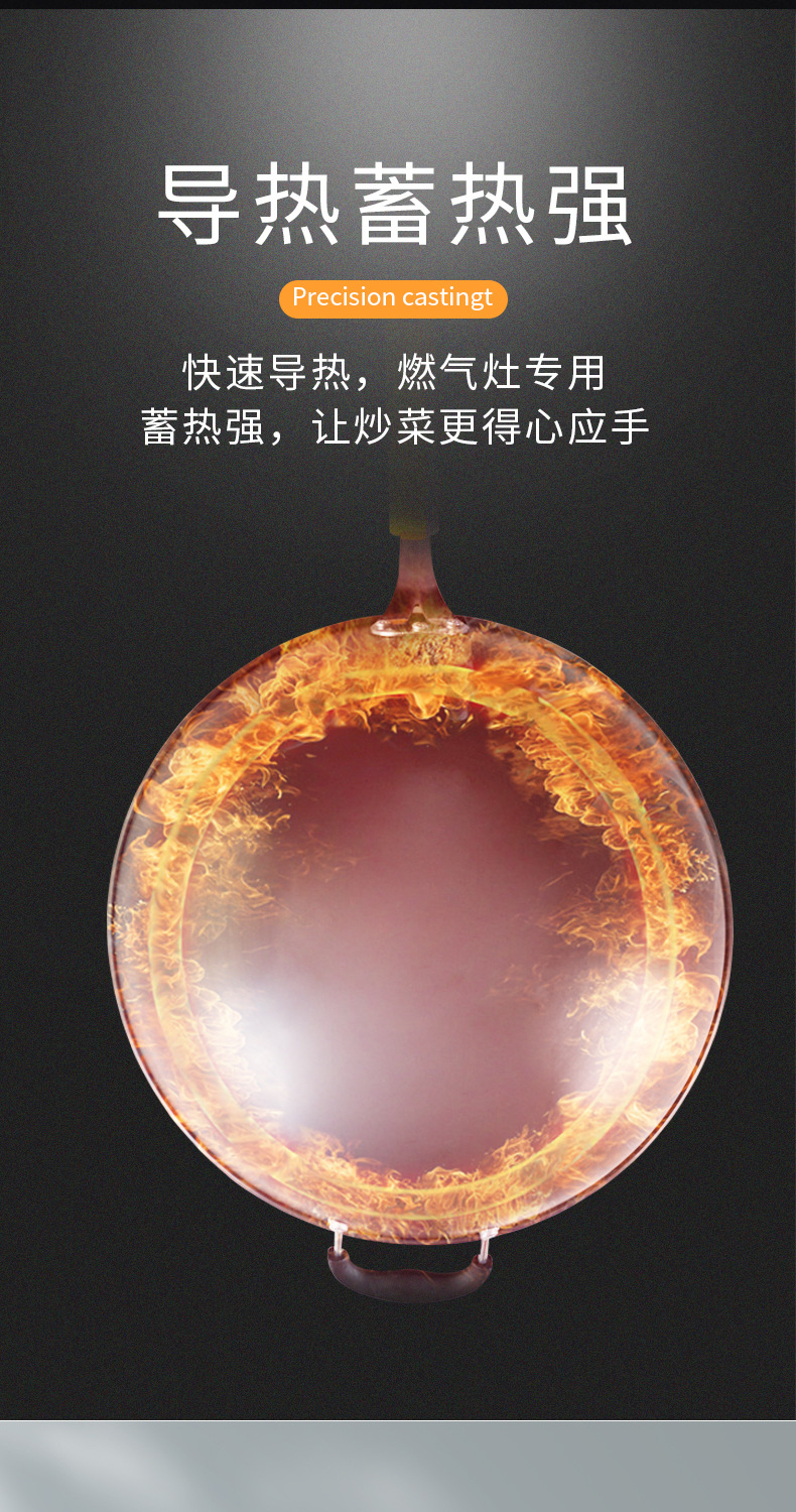Factory wholesale healthy, uncoated, genuine stainless steel wok, round bottom nitrogen-filled wok, non-stick cooking wok, gift, one-piece consignment pic 14