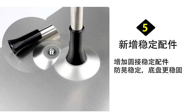 Large floor-standing poster display stand, stainless steel retractable POP promotional advertisement paper stand, promotional information display stand, vertical promotional display stand for stores, commercial event notice support stand, outdoor promotional notice stand pic 5