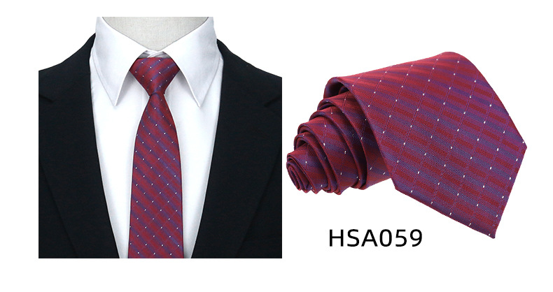 男士高级商务领带制服西装休闲7.5cm宽涤丝婚礼伴郎手打格子领带详情27