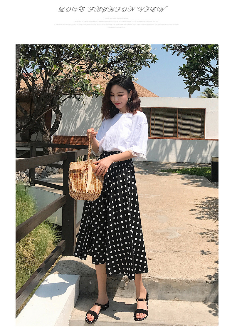 Spring/Summer polka dot skirt 2023 new style Versatile high-waisted fairy dress, fashionable long dress, thin umbrella dress pic 3