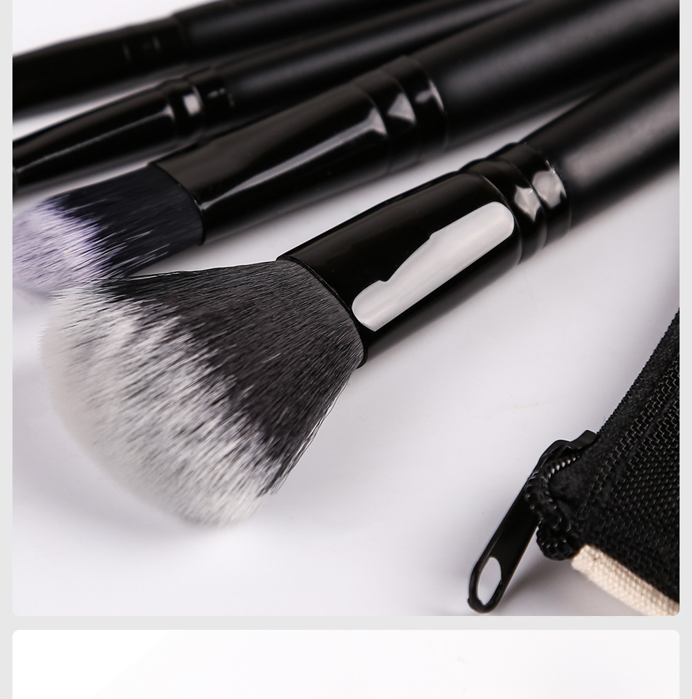 卓尔雅迷你化妆刷套装修容粉底液旅行便携黑色软毛美容护肤彩妆工具详情10