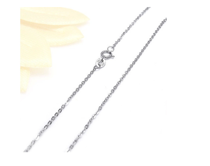 Wholesale 925 sterling silver necklace collarbone chain, O-shaped rose gold single chain, flash O bare chain, plain chain with cross-shaped chain pic 4