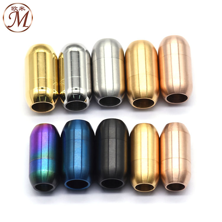 不锈钢磁铁扣钛钢平珠扣朱砂手环子弹头药丸龙鳞皮绳diy饰品配件详情15