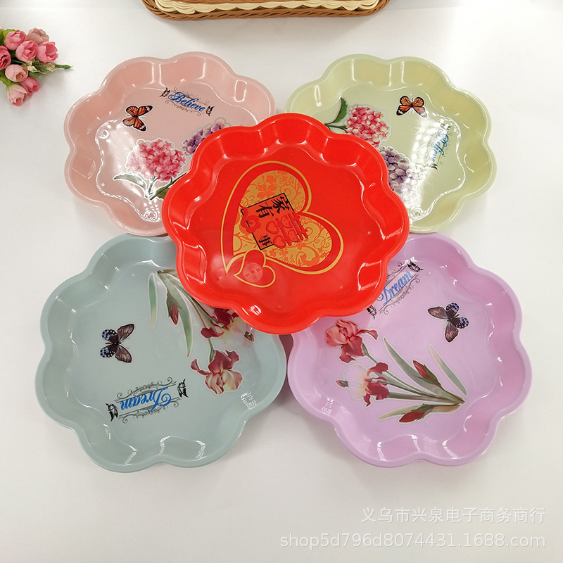 【 Zone 3-7 】2780 fruit platter 680 per box, lace platter, lace fruit platter, printed fashionable fruit Platter, Candy Platter, Snack Platter, flower-shaped fruit platter 1 yuan 2 yuan supply pic 3