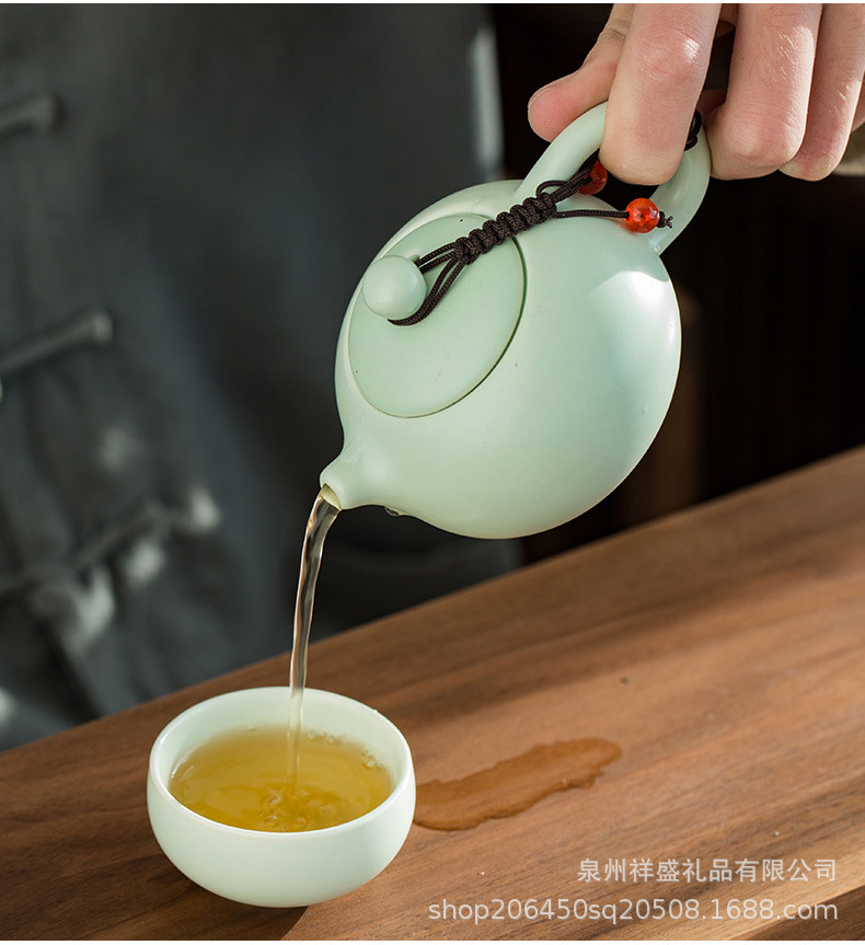 Ding Kiln Kung Fu Travel tea set, ceramic complete set, outdoor portable tea set wholesale gift, one pot, two cups, four cups pic 13