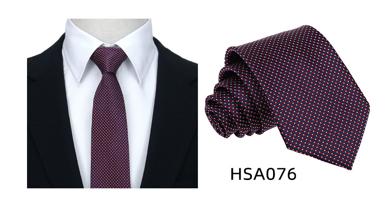 男士高级商务领带制服西装休闲7.5cm宽涤丝婚礼伴郎手打格子领带详情44