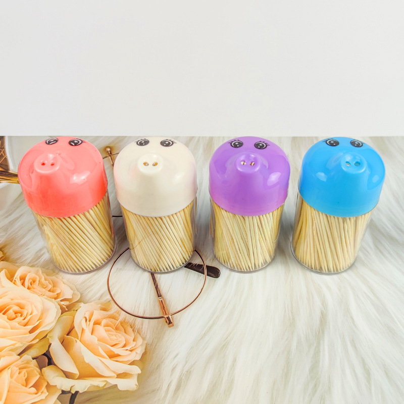 创意小猪牙签筒居家客厅餐桌家用翻盖便携牙签盒牙签罐茶几两元货详情9