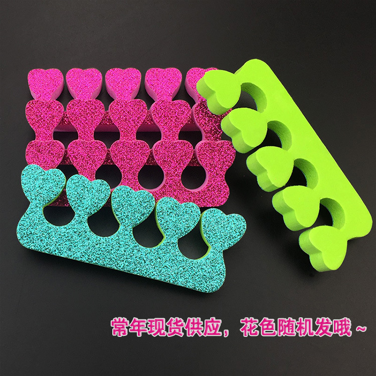 Rainbow onion powder toe separator, single heart-shaped toe separator, rose red heart-shaped glitter, gold onion powder toe separator pic 6