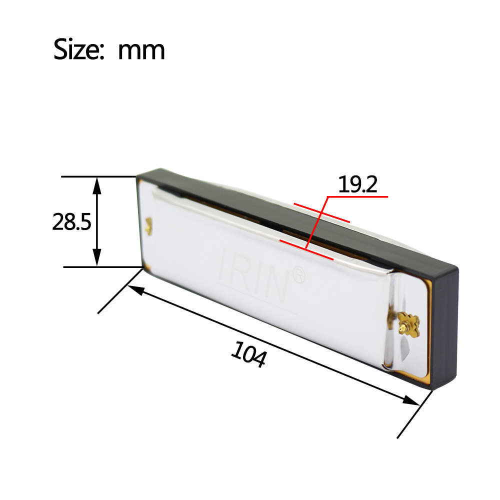 批发IRIN10孔20音C调口琴布鲁斯口吹琴儿童学生十孔口琴雕刻logo详情2