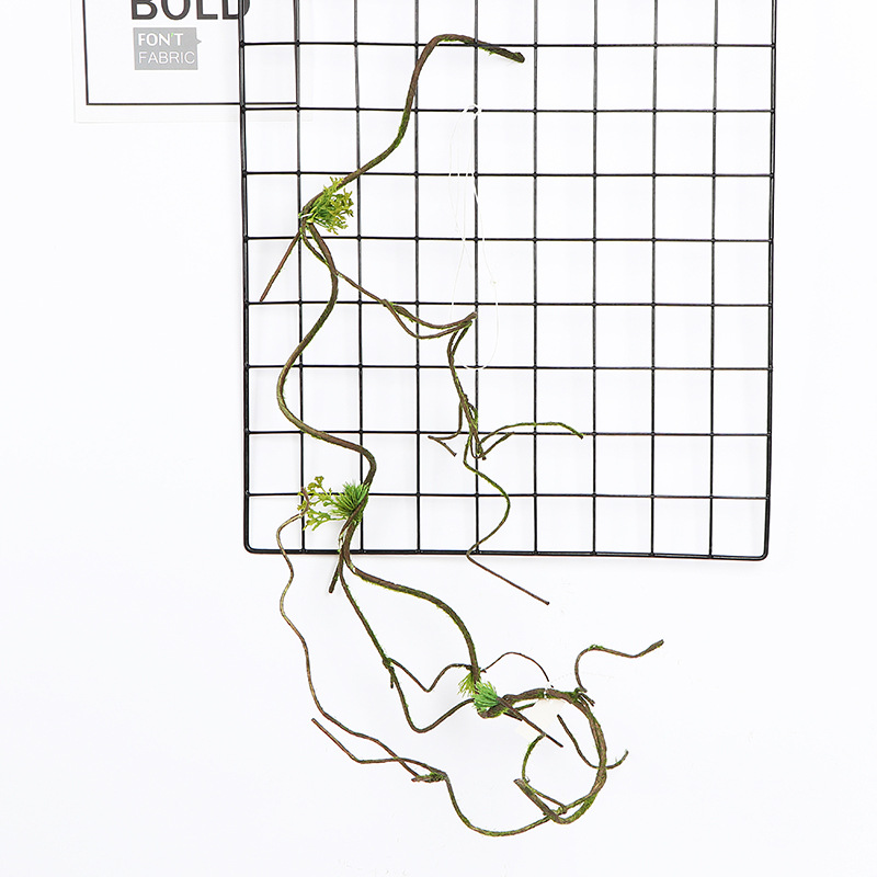植物工艺品绿色藤蔓植物金属网格架多肉仿真花花篮装饰柳编凤眼菩提挂件详情2