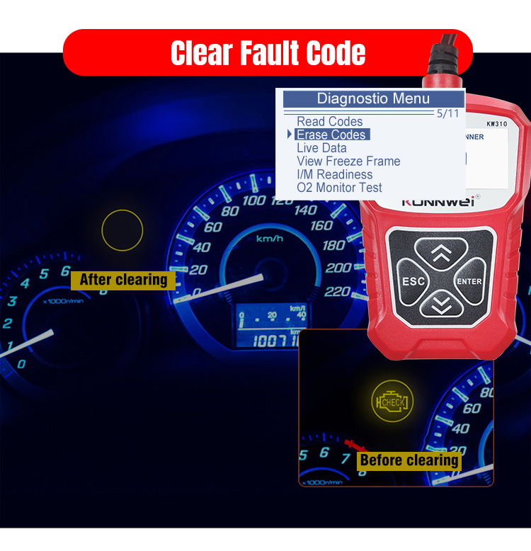 KONNWEI KW310 obd automotive fault detector Automotive diagnostic tool code reading Card elm327 obd2 pic 9