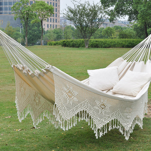 Sanjia Leisure Hammock Cotton Rope Outdoor mesh Single Person White 75-strand Camping swing Chair wholesale Hanging type pic 19