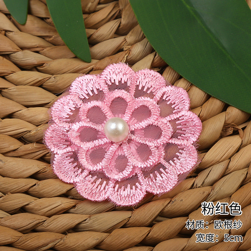 New six-color beaded organza flower triumphal bird two-layer organza lace clothing accessories factory direct sales pic 12