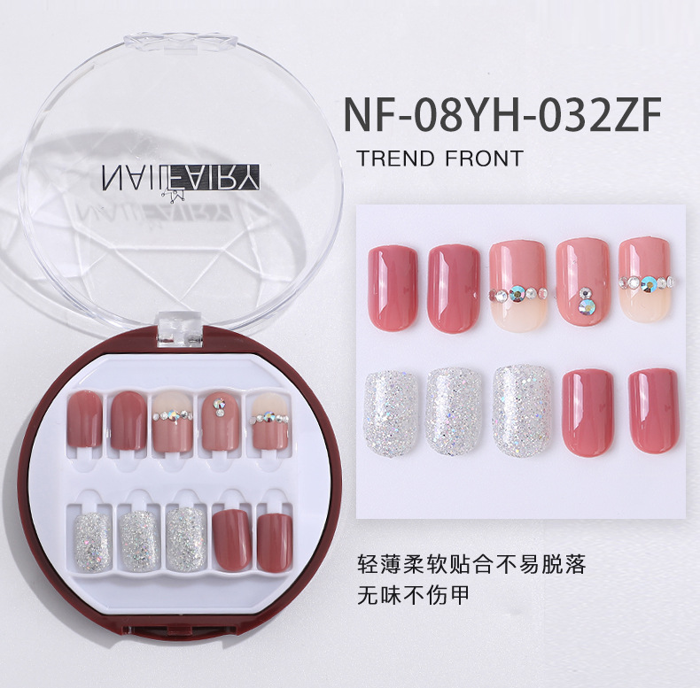 Customized new acrylic box wearable nails, finished nail plates, packaging logo, customized nail art plates, fake nails pic 20