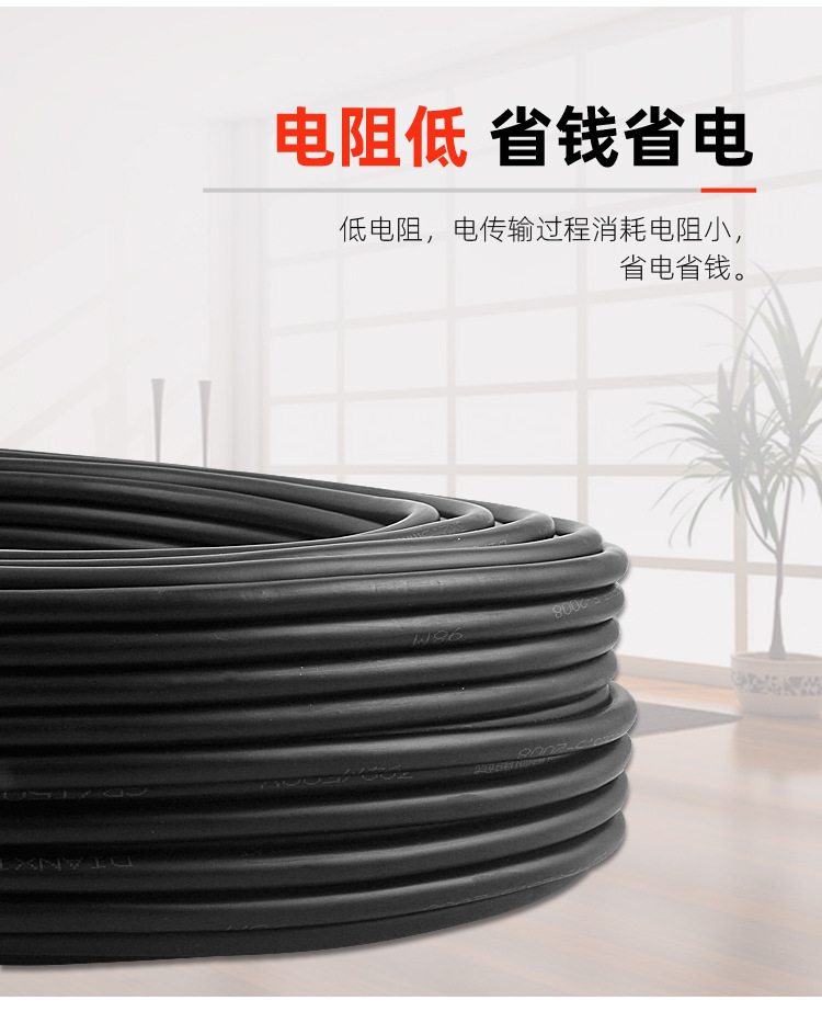 RVV flexible sheathed wire 2-core 1/2.5/4/6 square copper core cable for home decoration project flame-retardant power cord wholesale pic 9