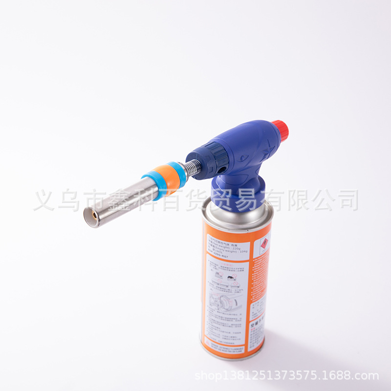 跨境现货卡式喷火器头户外烧烤烘焙焊枪火器铁管加长直冲喷火器详情12