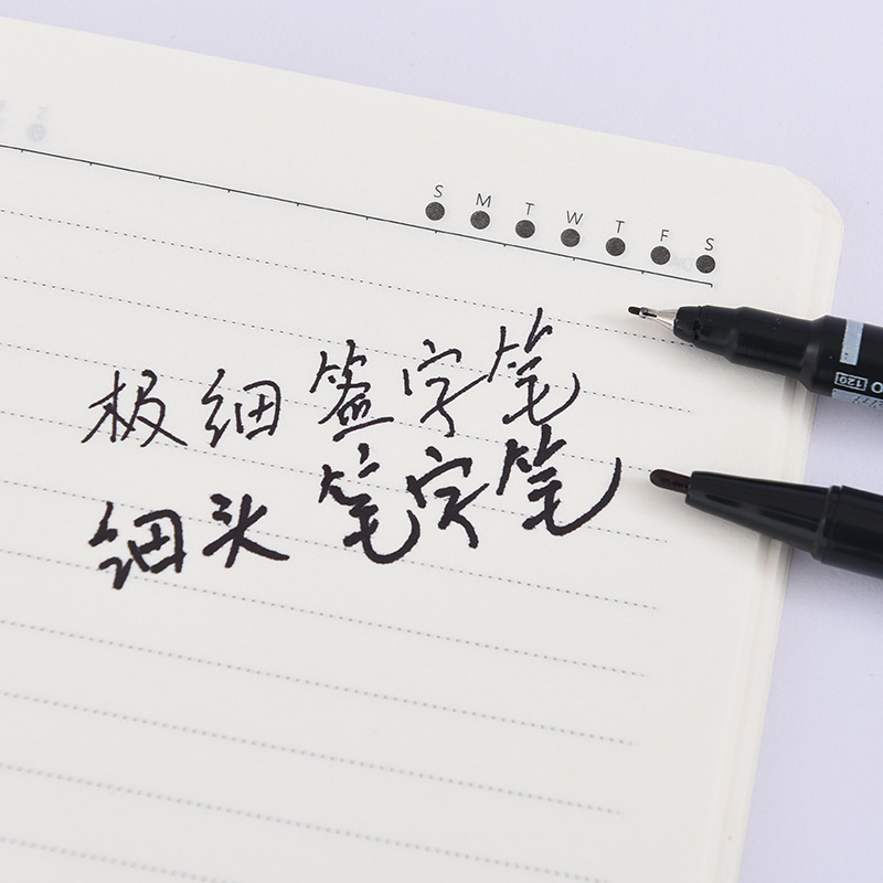 小双头勾线笔120黑色速干水性美术马克笔绘画盒装极细油性记号笔详情12