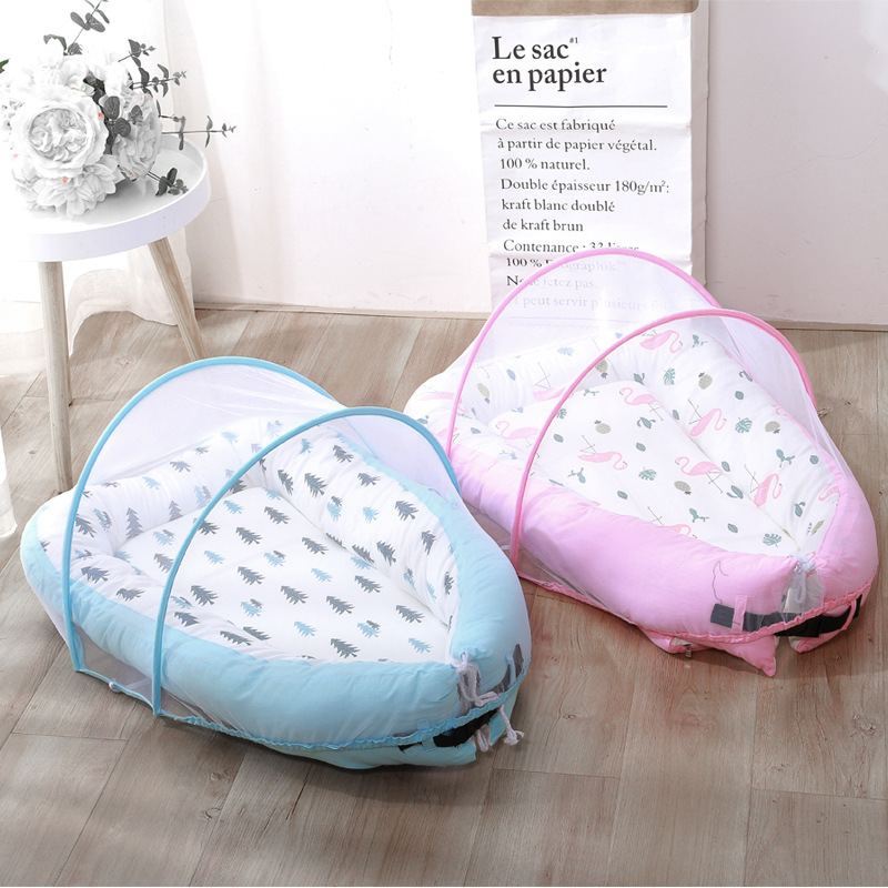 跨境爆款婴儿蚊帐新款宝宝折叠式带棉垫蚊帐床儿童卡通防蚊床批发详情67