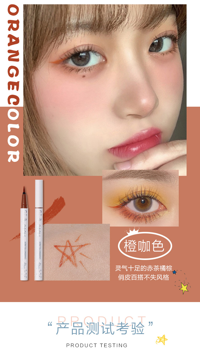 NOVO Makeup Colored eyeliner pen for beginners, extremely fine, waterproof, non-smudging, long-lasting eyeliner liquid pen with soft bristles pic 16