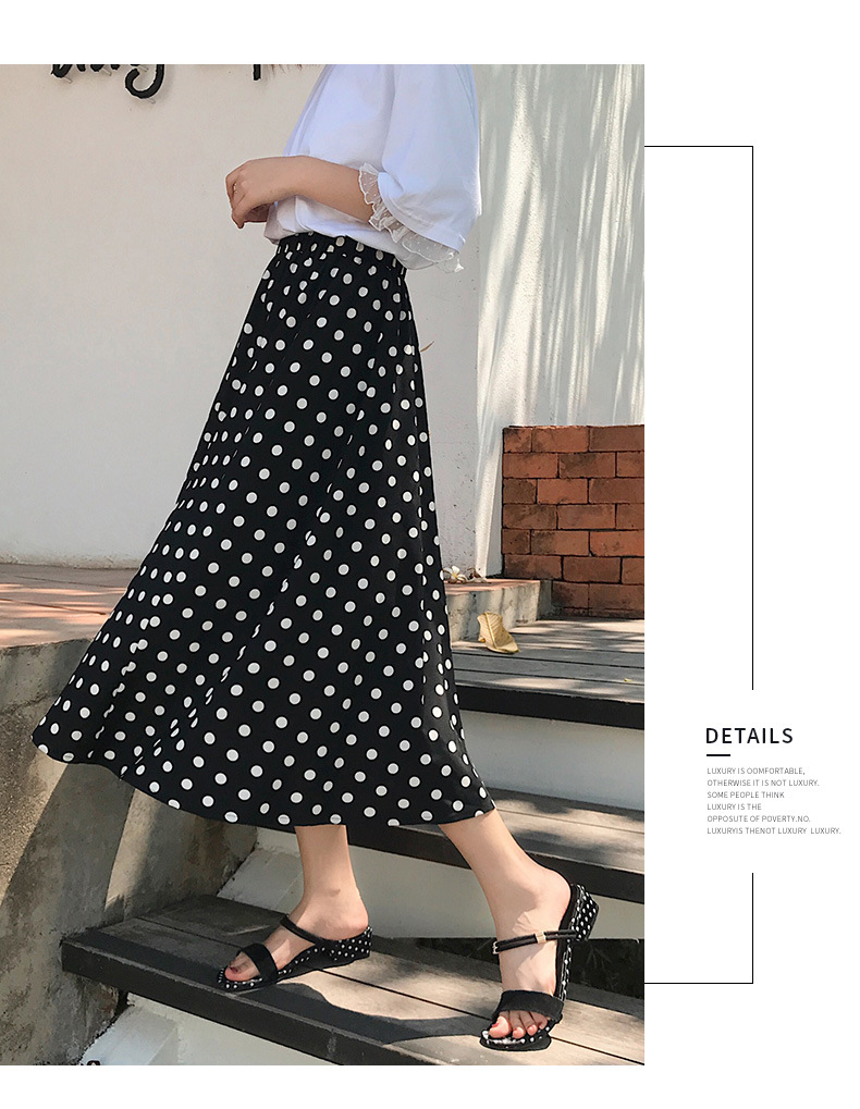 Spring/Summer polka dot skirt 2023 new style Versatile high-waisted fairy dress, fashionable long dress, thin umbrella dress pic 6
