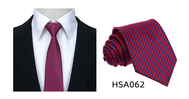 男士高级商务领带制服西装休闲7.5cm宽涤丝婚礼伴郎手打格子领带详情30