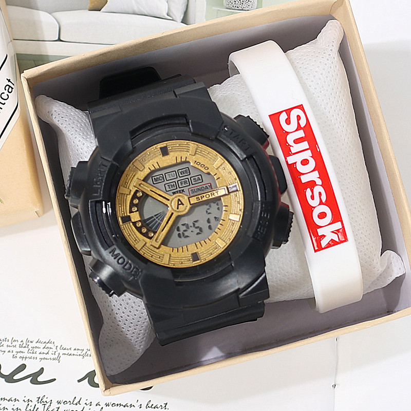 Quartz watch for girls, Korean version, simple and trendy Suprsok, not waterproof, casual and trendy, sporty large dial for men pic 18