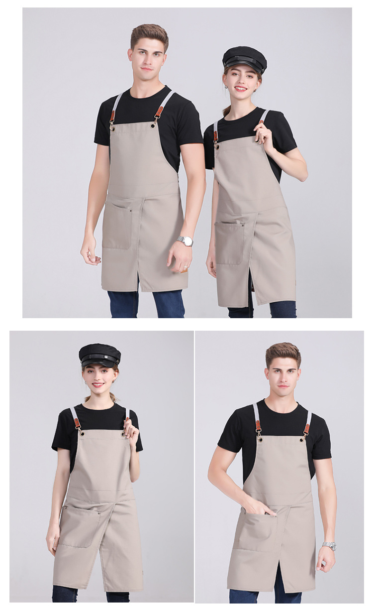 Wholesale canvas aprons for coffee shops, Western restaurants, manicures, beauty treatments, paintings, denim halter-neck aprons, and work aprons pic 8