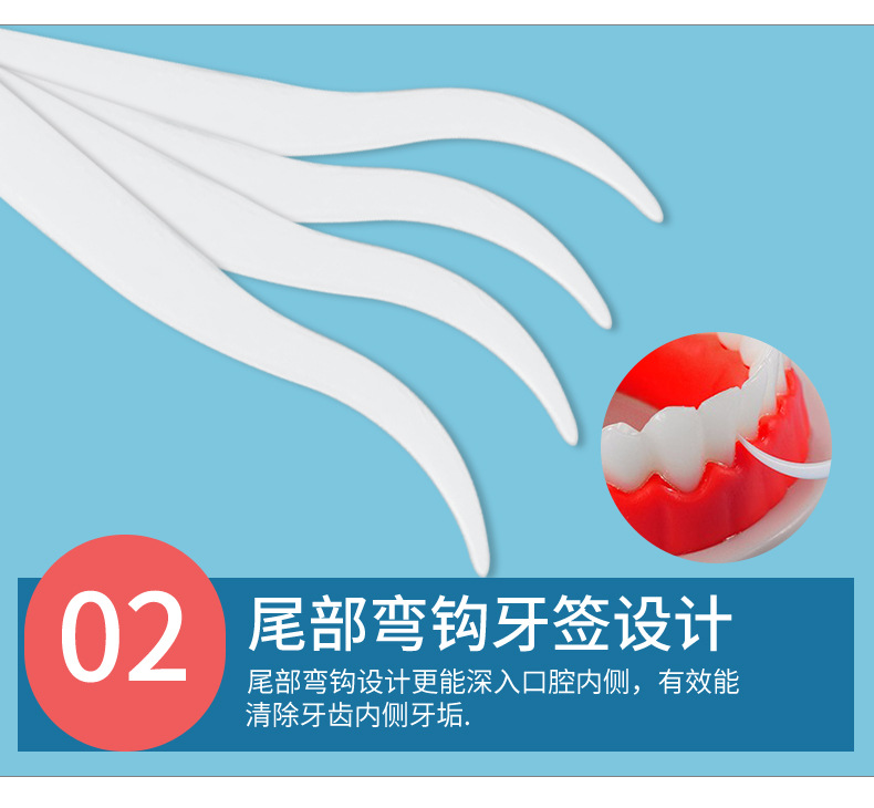 Portable 30-piece bucket dental floss, interdental floss box, dental floss stick, dental floss box, high-strength flossing, disposable dental floss stick pic 9