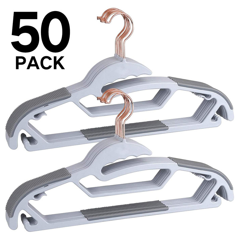 Dry and wet plastic anti-slip clothes hanger, multi-functional trouser rack, traceless windproof coat hanging rack, trouser support rack, clothes drying rack, rose gold pic 22