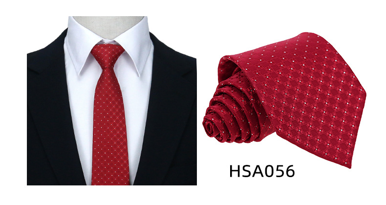 男士高级商务领带制服西装休闲7.5cm宽涤丝婚礼伴郎手打格子领带详情24