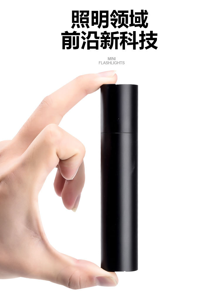 New cross-border led high-intensity flashlight, aluminum alloy usb charging outdoor mini built-in battery power bank flashlight pic 3