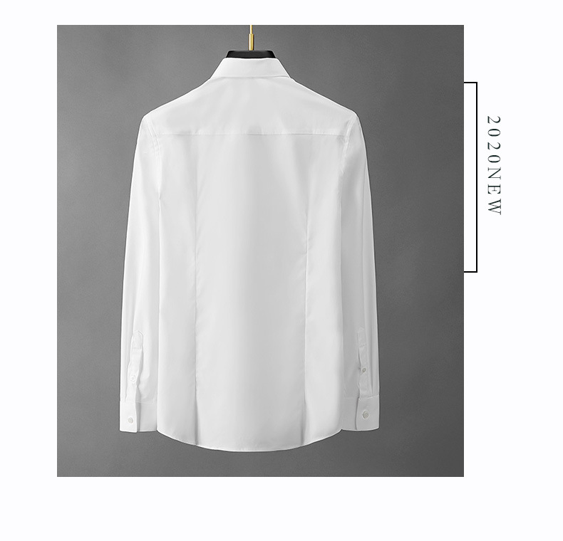 纯色高级感刺绣蜜蜂高端商务纯色棉免烫长袖百搭刺绣蜜蜂男衬衫详情11