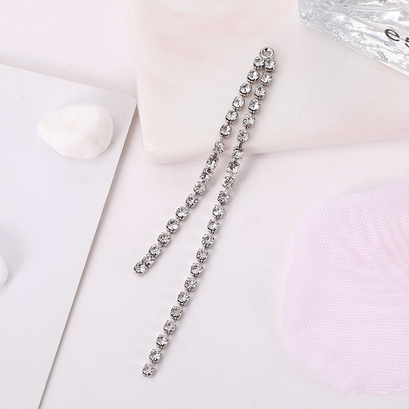 Best-selling diy water diamond claw chain, welded earrings, tassel accessories, earrings, versatile heart-shaped round five-pointed star ear strings pic 25