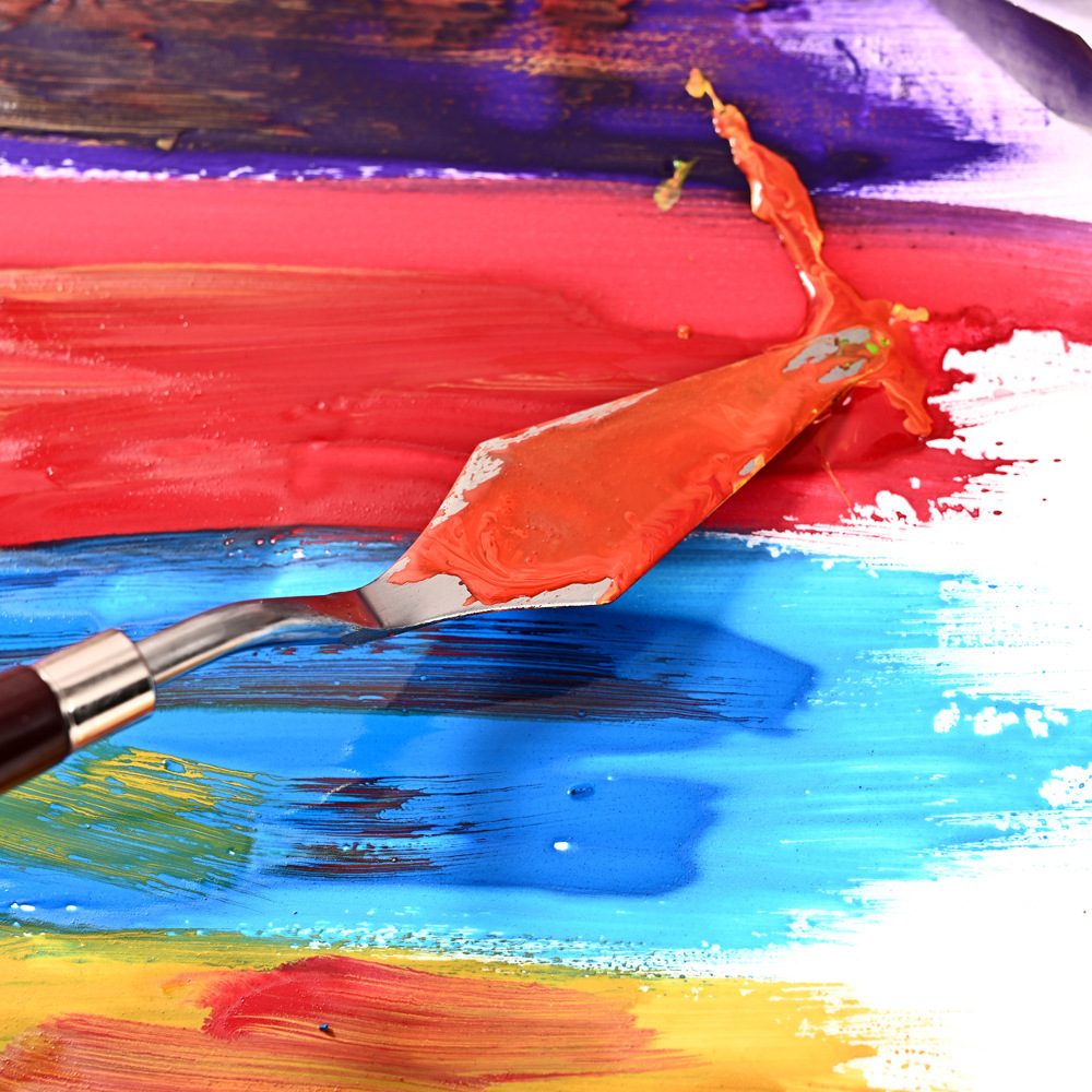 Cross-border Amazon 5-piece oil Painting scraper set, Color mixing scraper Art acrylic painting 5-piece oil painting scraper set pic 34