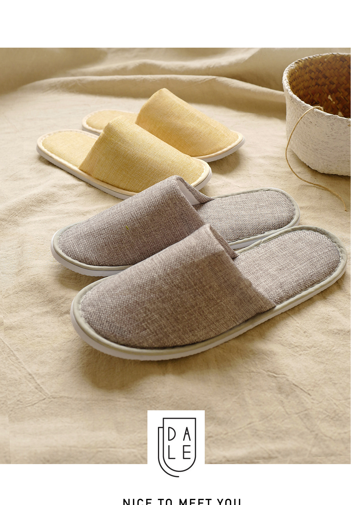 Wholesale hotel supplies, linen beauty salon, home hospitality, hotel and guesthouse supplies, non-disposable cotton and linen slippers, washable slippers pic 10