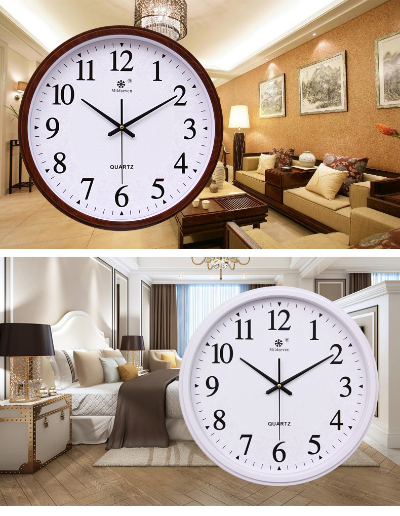 钟表客厅日历大挂圆形创意钟挂表静音电子石英钟家用工厂批发挂钟详情16