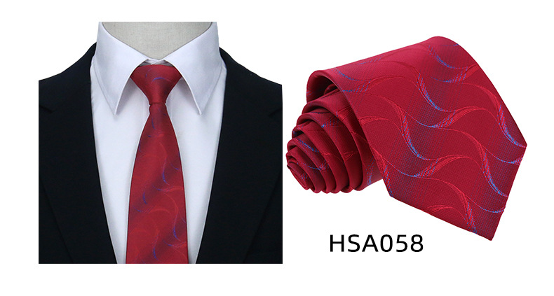 男士高级商务领带制服西装休闲7.5cm宽涤丝婚礼伴郎手打格子领带详情26